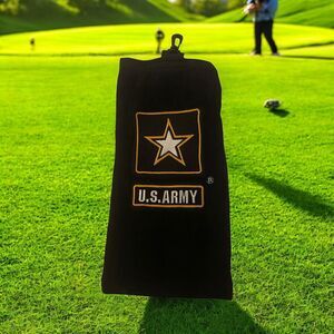 US Army Military Logo United States Army - Embroidered Black Golf Towel